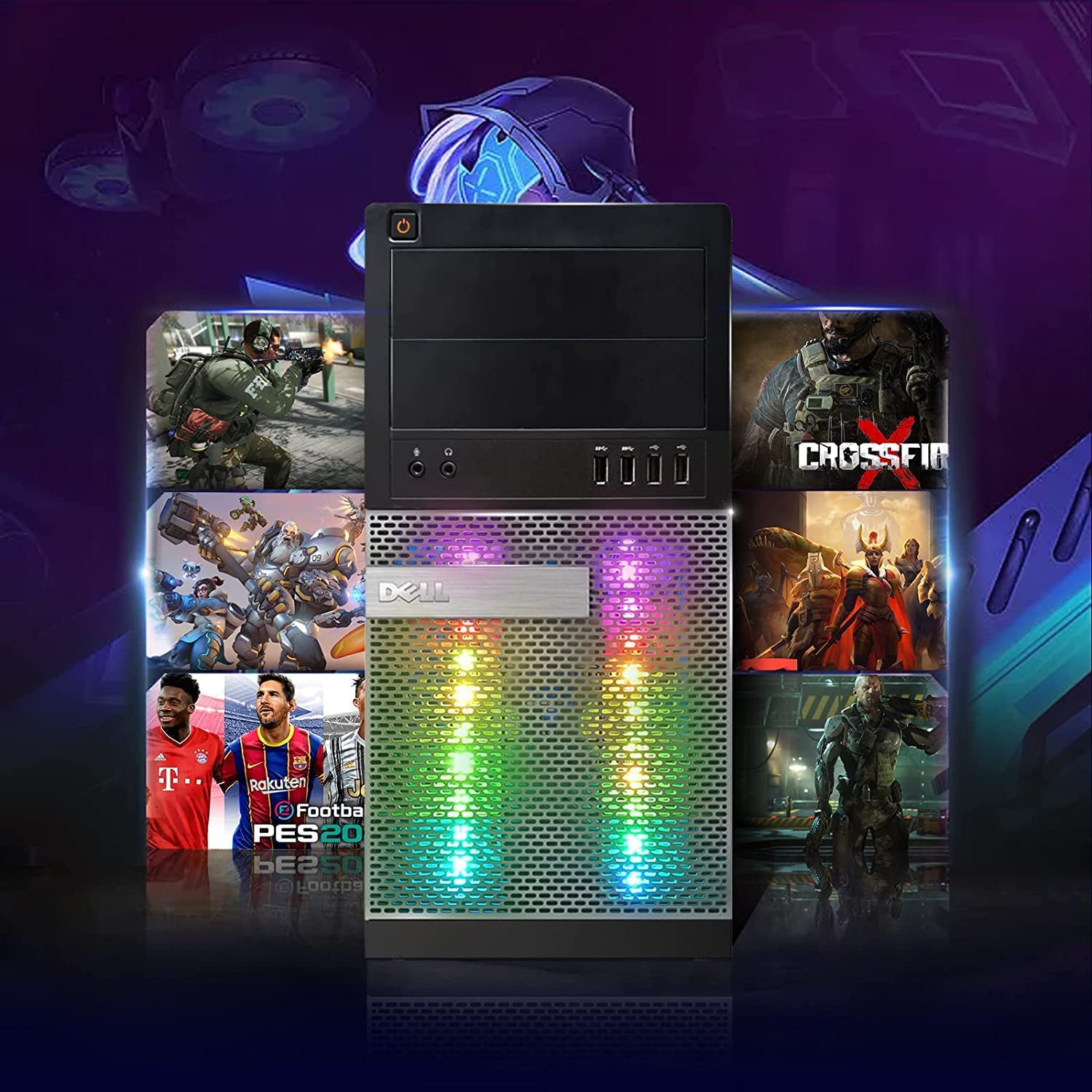 Refurbished Dell RGB Gaming PC - Intel i7, GTX 1660 Super, 32GB RAM for Esports & Streaming