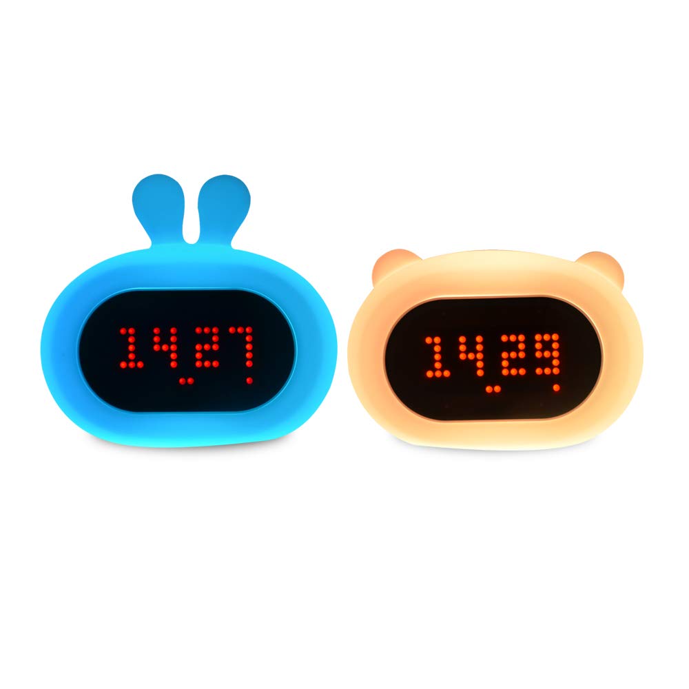 Lumipets Bear Night Light with Alarm Clock - Sleep Training & Sound Machine for Kids, Sunrise Wake-Up, Dual Alarms, White Noise & Radio - Perfect for Heavy Sleepers, Bedrooms, Children's Sleep Aid - Ideal Gift for Birthdays & Holidays (Home, Nursery, Dorm Room)