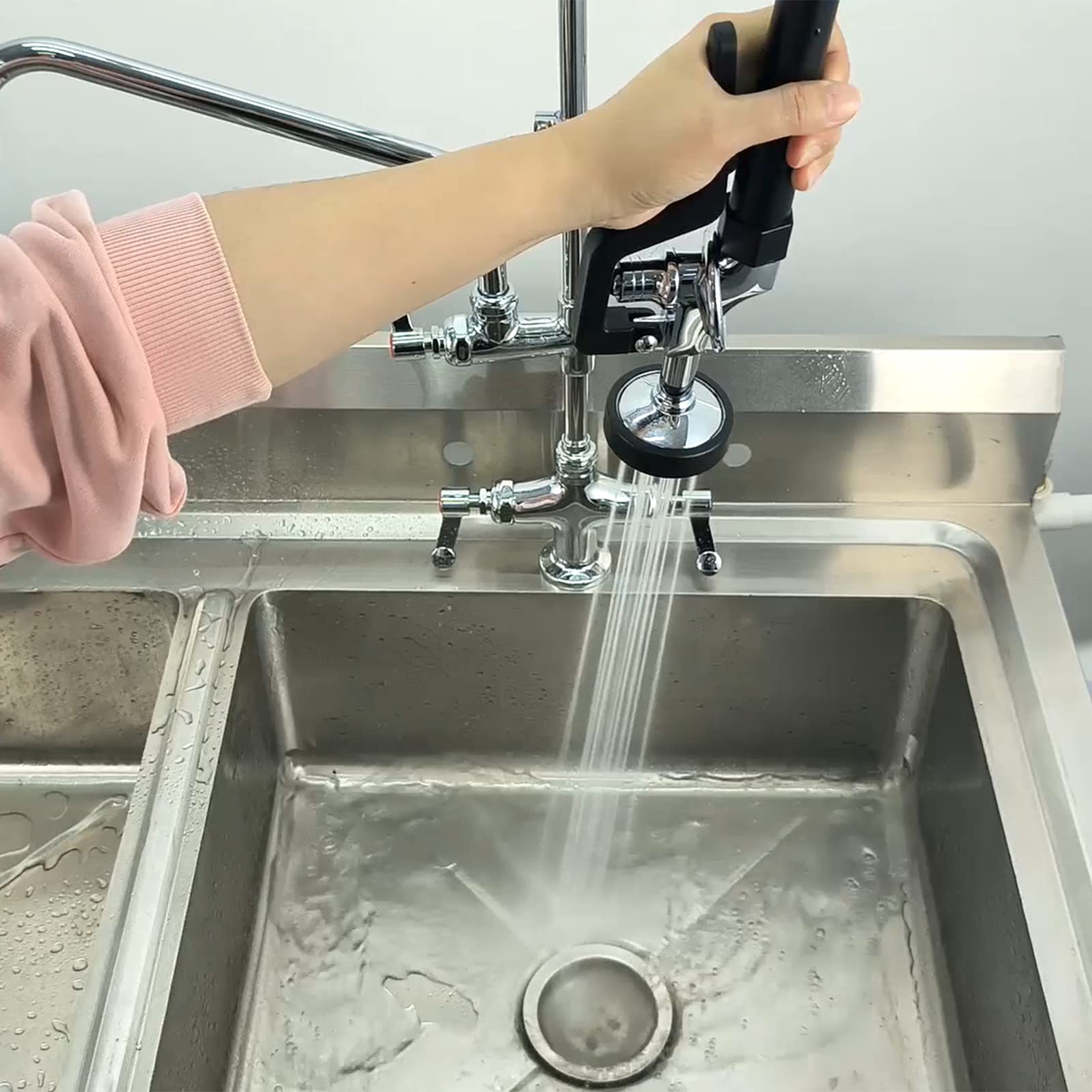 High Pressure Commercial Pre-Rinse Spray Head - Brass Replacement Spray Valve Kit for MaxSen Dishwasher Faucet | Perfect for Restaurant, Hotel & Commercial Kitchen Sinks | Heavy-Duty Pre-Rinse Sprayer for Busy Food Service Environments