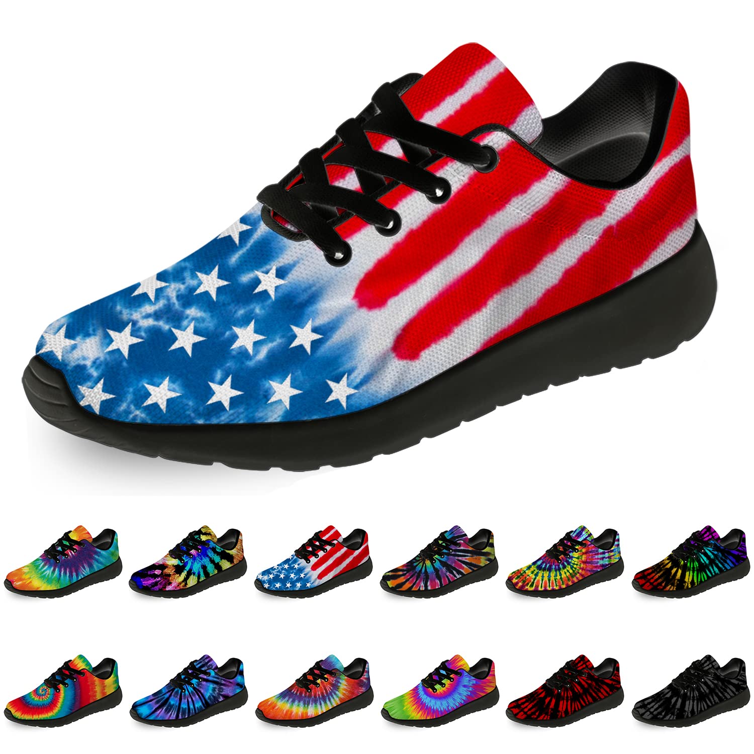 Tie Dye Running Shoes for Women & Men - Comfortable Walking Tennis Sneakers for Jogging, Sports & Casual Wear - Perfect Gift for Athletes & Fashion Lovers