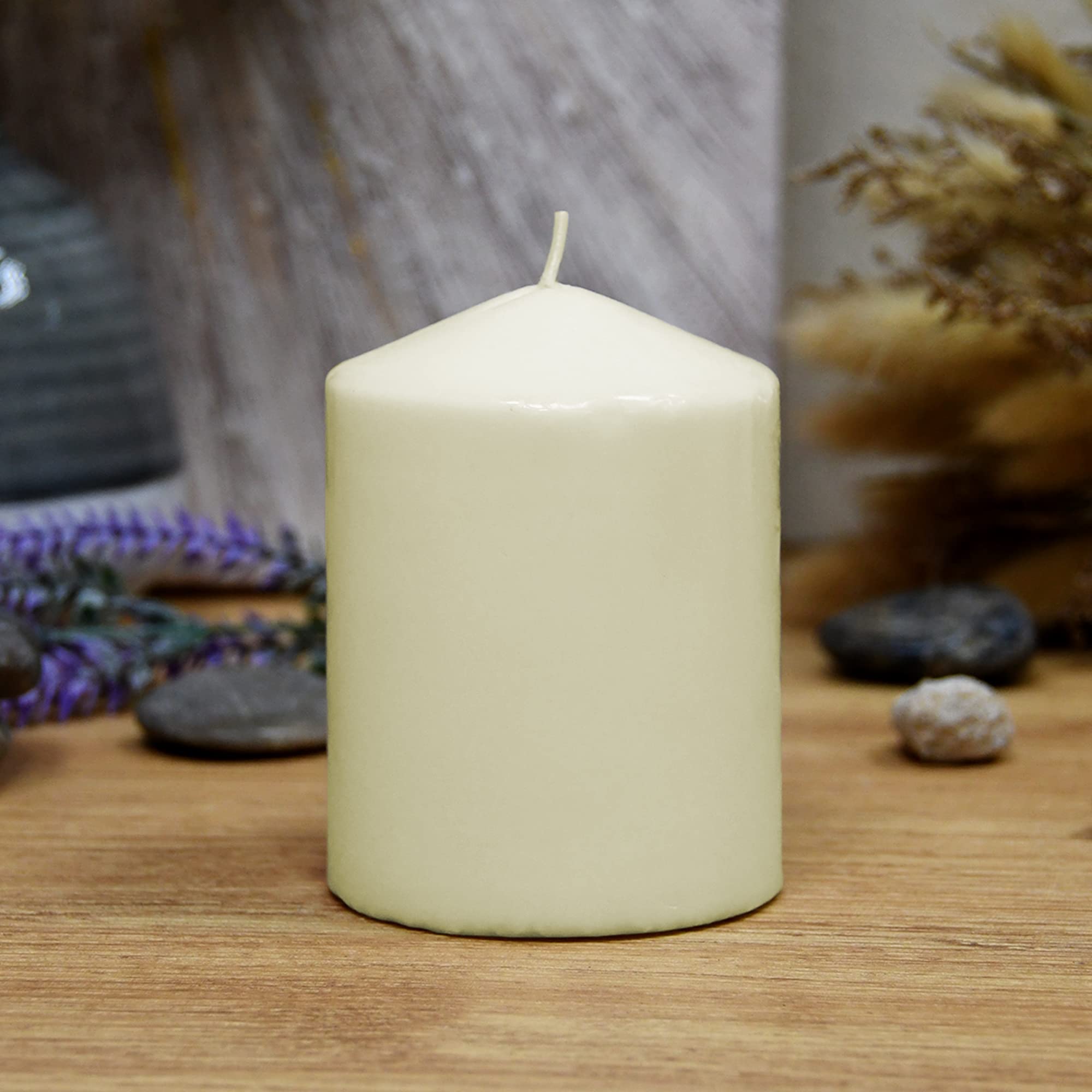 3 Pack Ivory Pillar Candles 3x4 Inch - Pressed & Over-Dipped for Long Burn Time - Perfect for Weddings, Home Decor, and Romantic Ambiance
