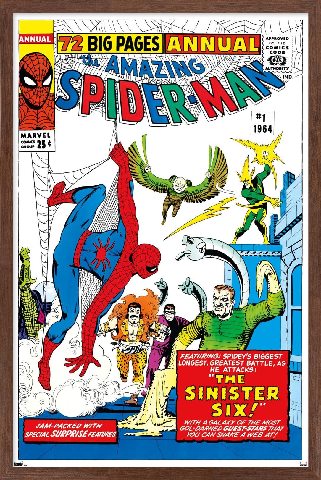 Marvel Comics The Sinister Six - Amazing Spider-Man Annual #1 Framed Wall Poster 22.4