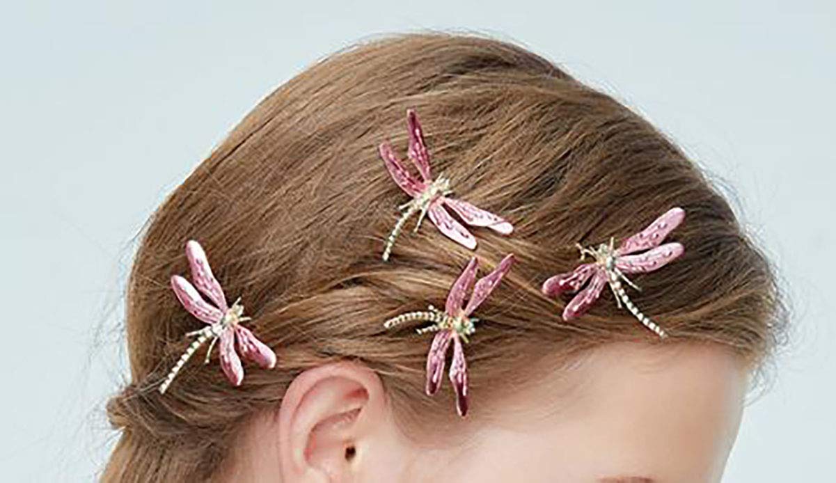6 PCS U-Shaped Dragonfly Wedding Hair Pins - Alloy Bridal Hair Accessories for Women, Prom Headpieces, DIY Hairpins - Perfect for Weddings, Parties & Special Occasions