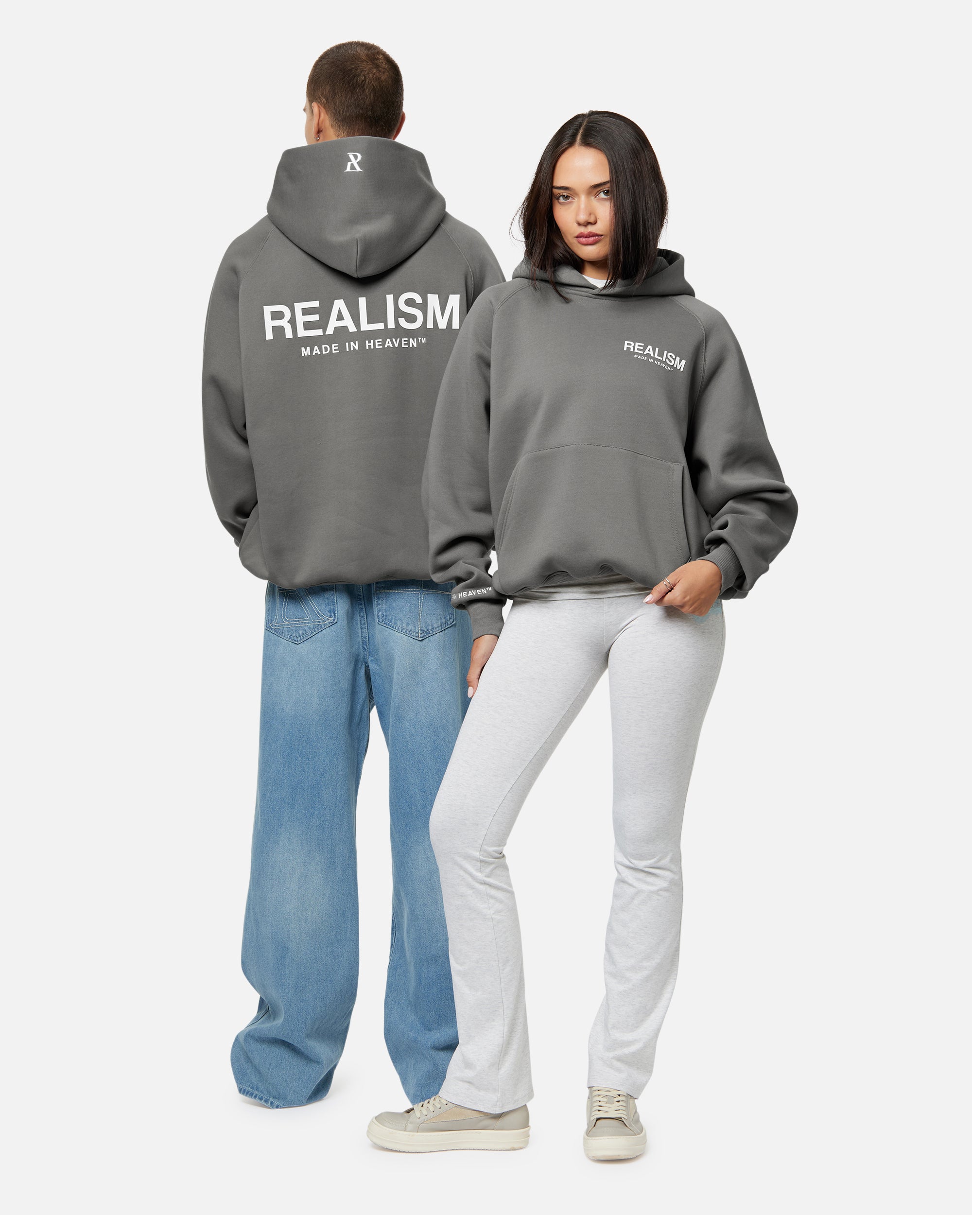 SSS Realism Heaven Logo Hoodie - Cool Grey Pullover for Men & Women | Streetwear Fashion, Casual Wear & Loungewear