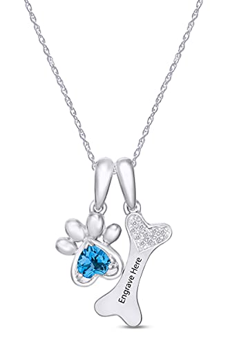 White Gold Over : Simulated Blue Topaz