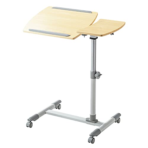 ANYURAN Adjustable Tilt Bedside Table with Wheels - Mobile Medical Side Table for Dining, Reading & Hospital Use - Height Adjustable Rolling Nightstand for Patients & Elderly Care