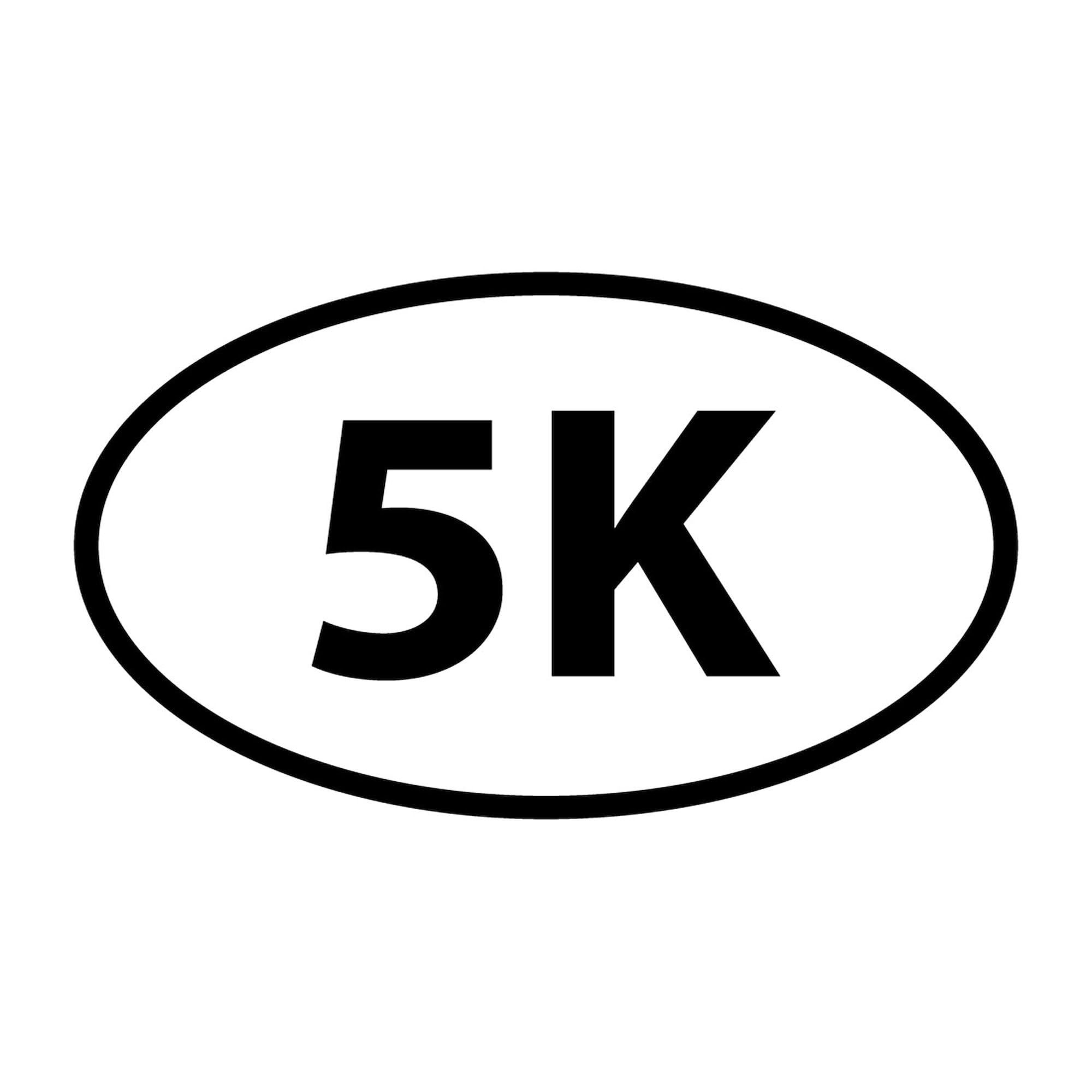 5K Run Oval Sticker - Durable Car Bumper Decal for Runners, Marathons & Road Races - Perfect for Vehicles, Laptops & Water Bottles