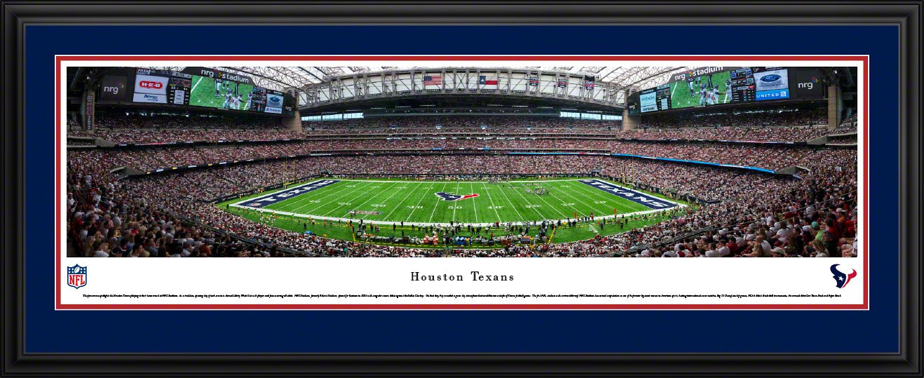 Houston Texans NFL 50 Yard Panoramic Poster - Premium Wall Art for Game Room, Man Cave & Sports Decor | Blakeway Panoramas