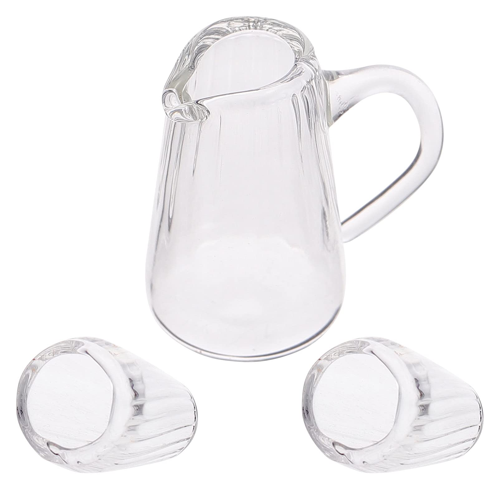 Toyvian 3-Piece Miniature Tea Cup Set - Dollhouse Glass Tea Cups with Saucers - Perfect for Dollhouse Decor, Miniature Displays & Collectible Scenes - Great for Tea Parties, Home Decor & Creative Play