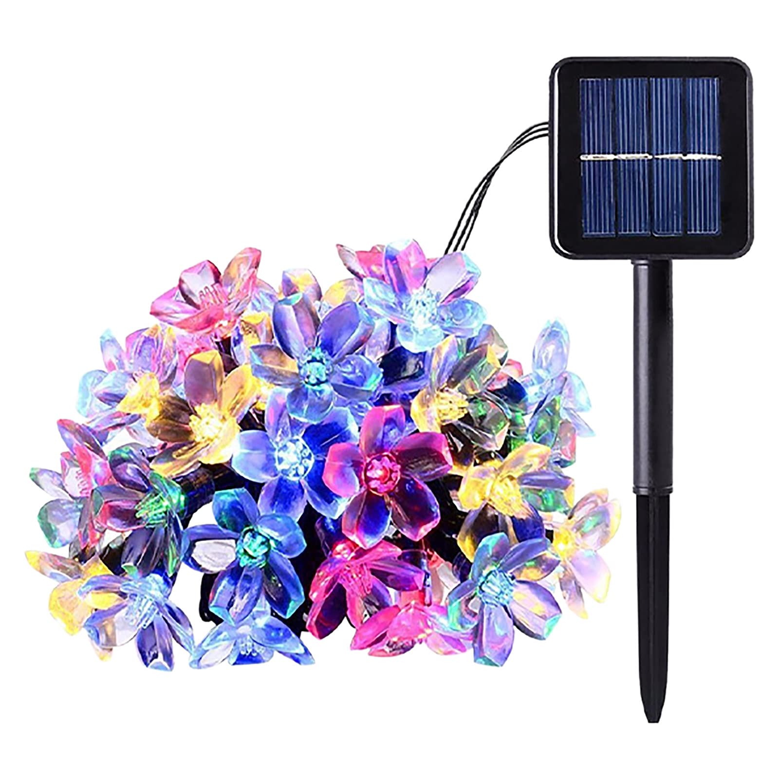 Arkutor 50 LED Solar Flower String Lights - 22.9 FT Solar Powered Sakura Blossom Fairy Lights for Indoor/Outdoor Decor | Perfect for Christmas, Garden, Patio, Wedding & Party Decorations | Weatherproof & Energy Efficient Twinkle Lights