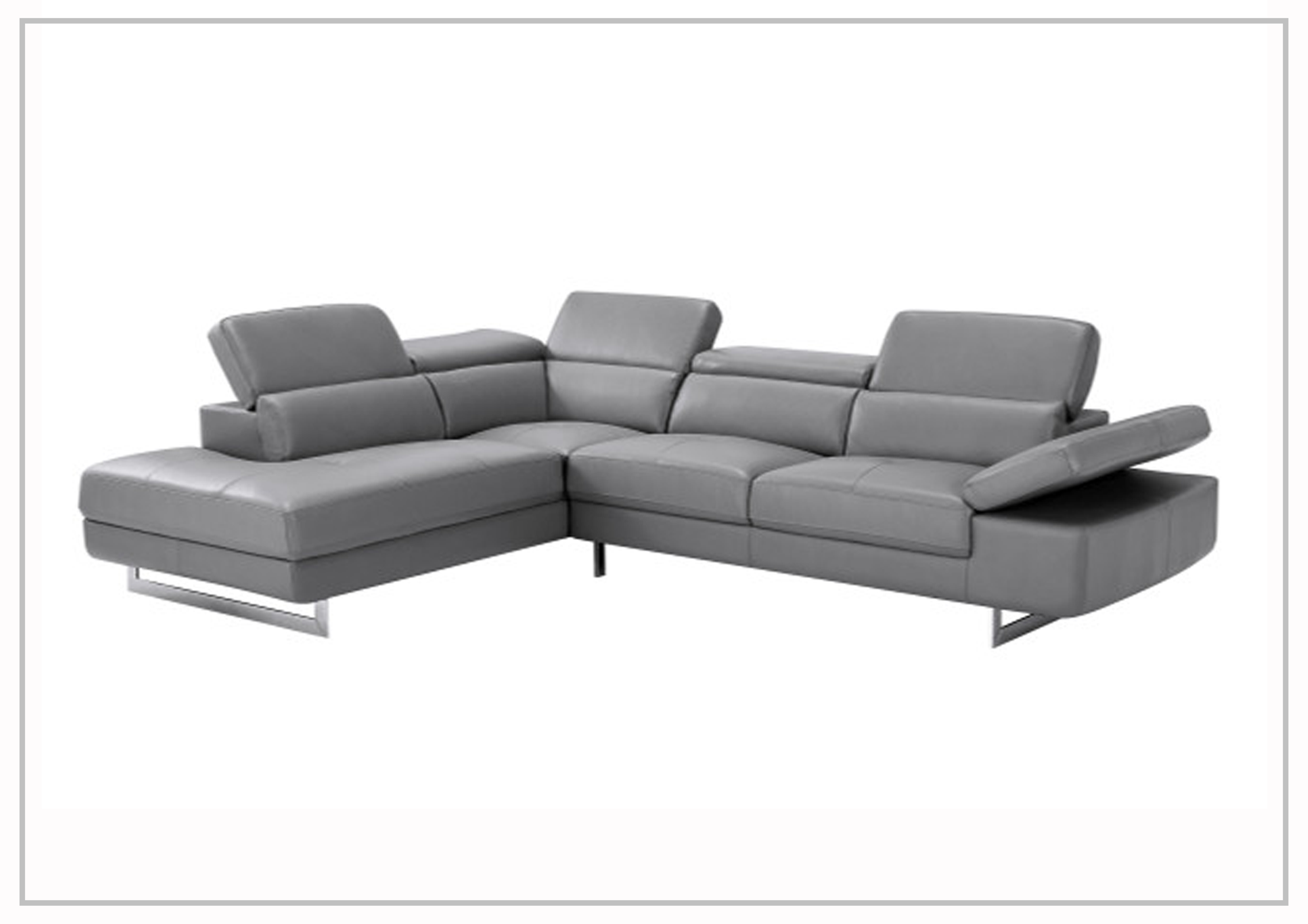 Gio Italia Cavour Mansion L-Shaped Italian Leather Sectional Sofa - Luxurious Modern Living Room Furniture for Home Theater & Family Gatherings