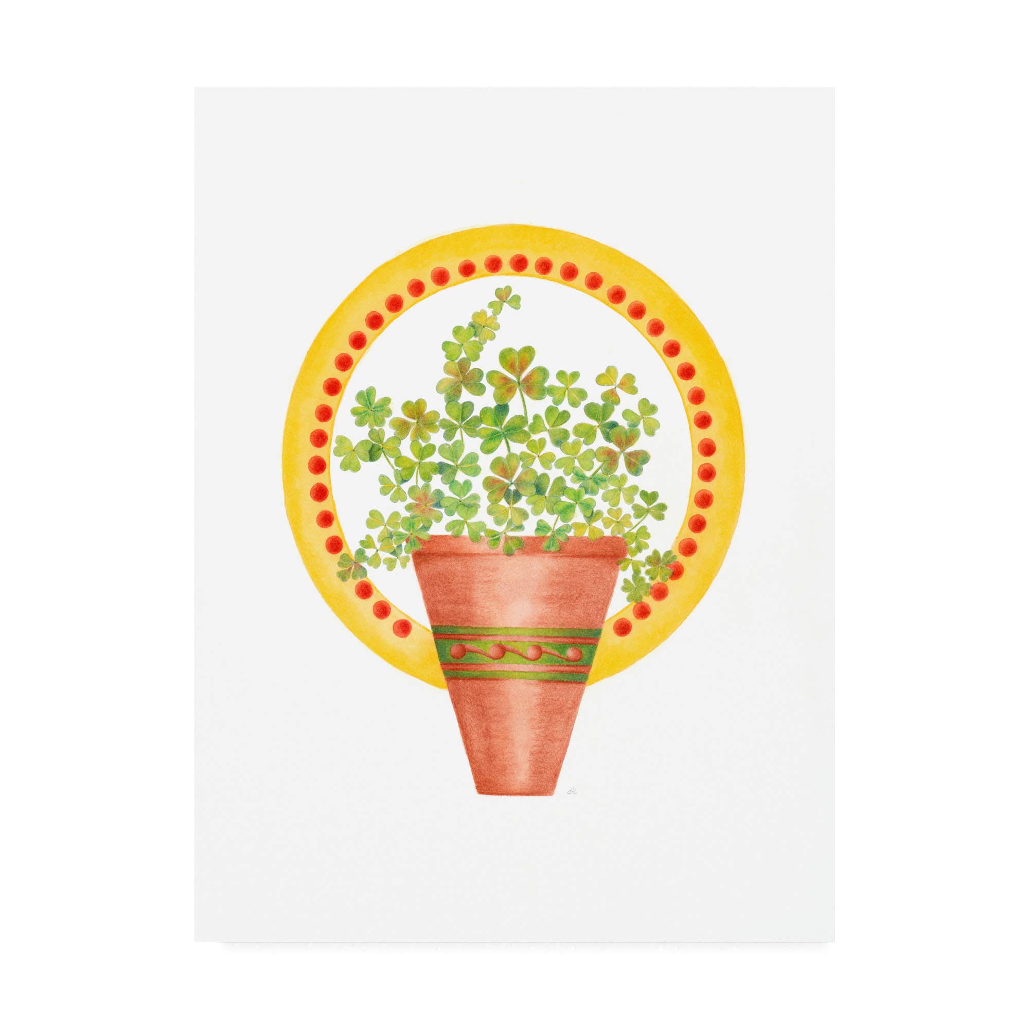 Deborah Kopka Pot O Shamrocks Fine Art Print - 35x47 Inch Irish Wall Decor for St. Patrick's Day & Home Decor