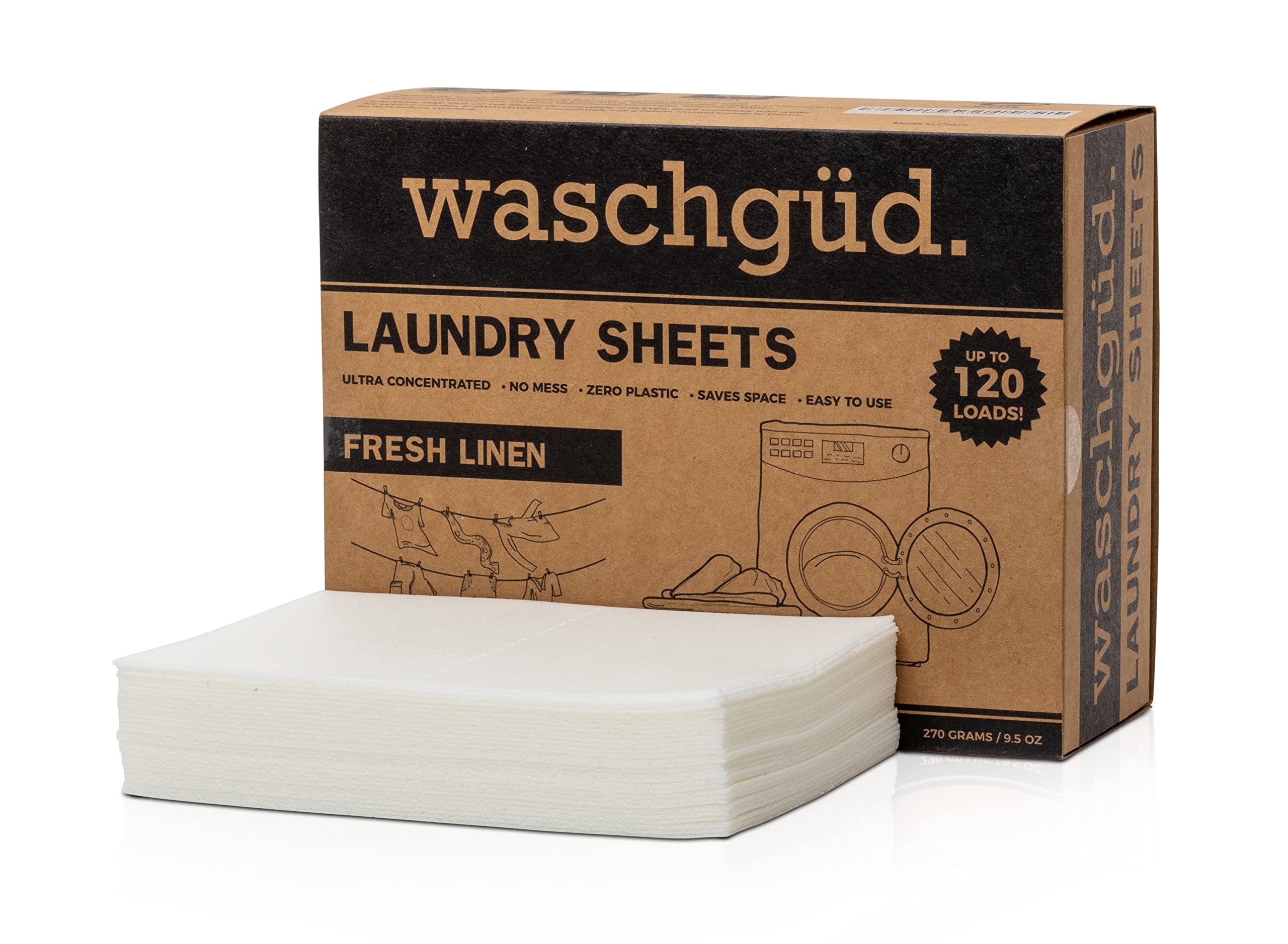 Eco-Friendly Laundry Detergent Sheets (120 Loads) - Fresh Linen Scent, Natural & Sustainable Laundry Strips - Convenient for Home, Travel & Camping - Biodegradable, Space-Saving & Hypoallergenic - Perfect for Apartments, Dorms & RV Trips