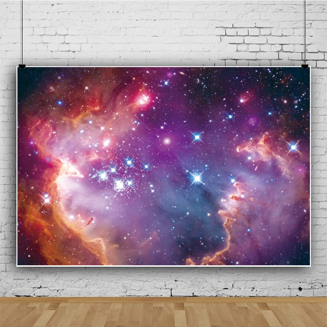 5x3ft Glowing Stars Deep Space Backdrop - Colorful Universe Galaxy Vinyl Photography Background for Astronomy, Cosmos & Studio Props | Perfect for Astrophotography, Sci-Fi Events & Themed Parties