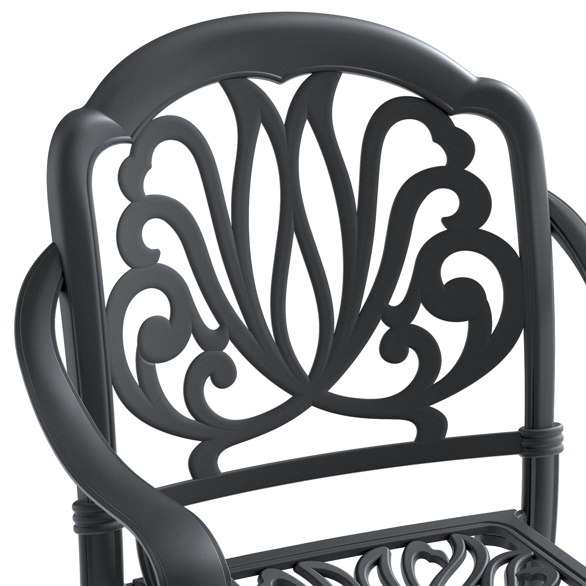 5-Piece Cast Aluminum Patio Furniture Set with Cushions - Outdoor Dining & Lounge Set for Garden, Poolside, and Backyard Relaxation