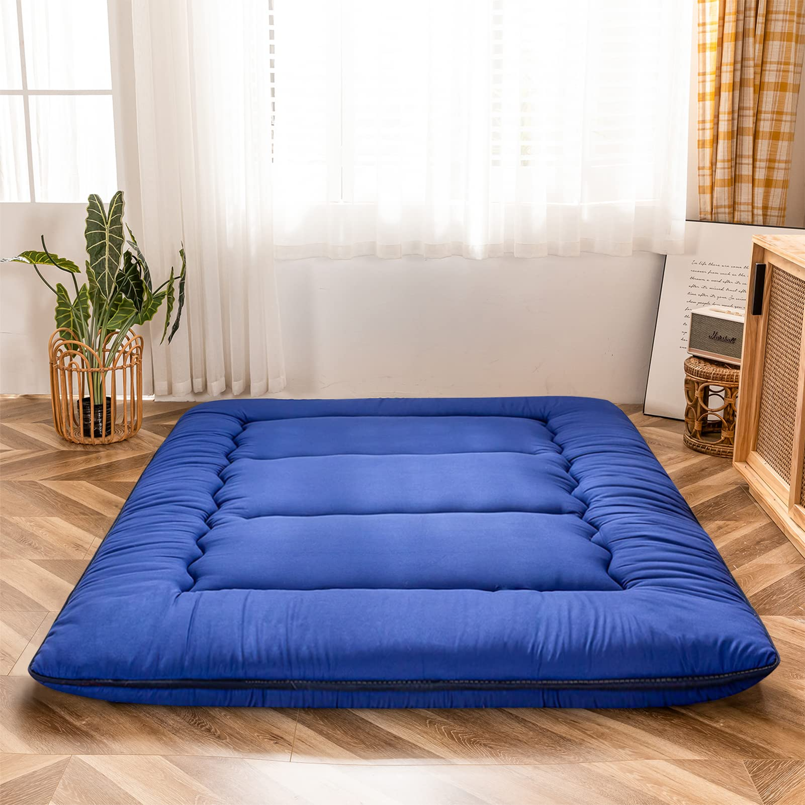 MAXYOYO Futon Mattress for Living Room & Guest Use - Royal Blue - Comfortable & Durable Sofa Bed Mattress for Small Spaces, Apartments, and Dorms