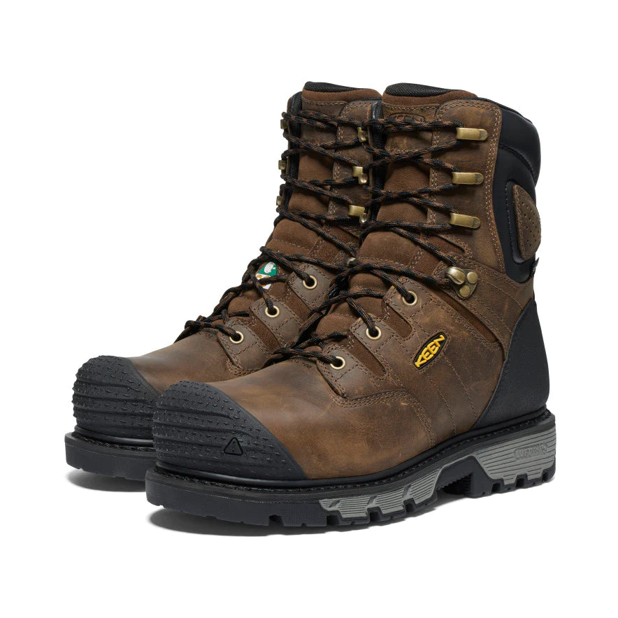 KEEN Men's Camden Waterproof Work Boots with Carbon Fiber Toe - CSA Certified Size 8 (Model 1027678) - Ideal for Construction, Outdoor Work & Industrial Safety