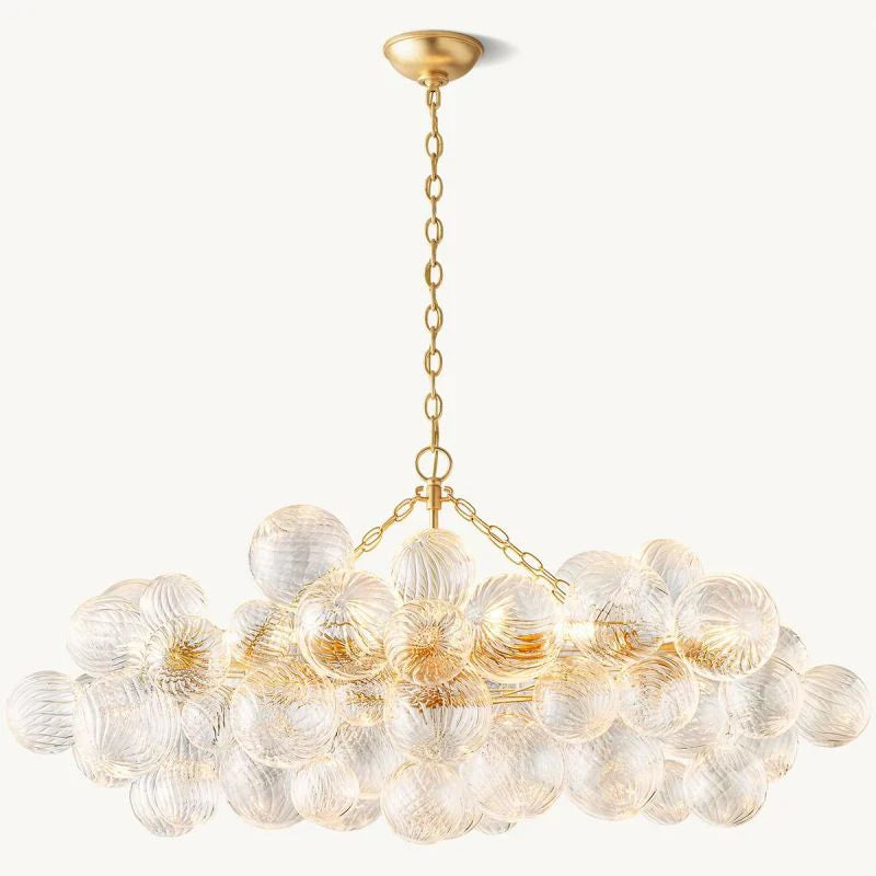 Tammy Linear Glass Ball Chandelier - 51 Inch Modern Crystal Pendant Light Fixture for Dining Room, Living Room & Bedroom Lighting