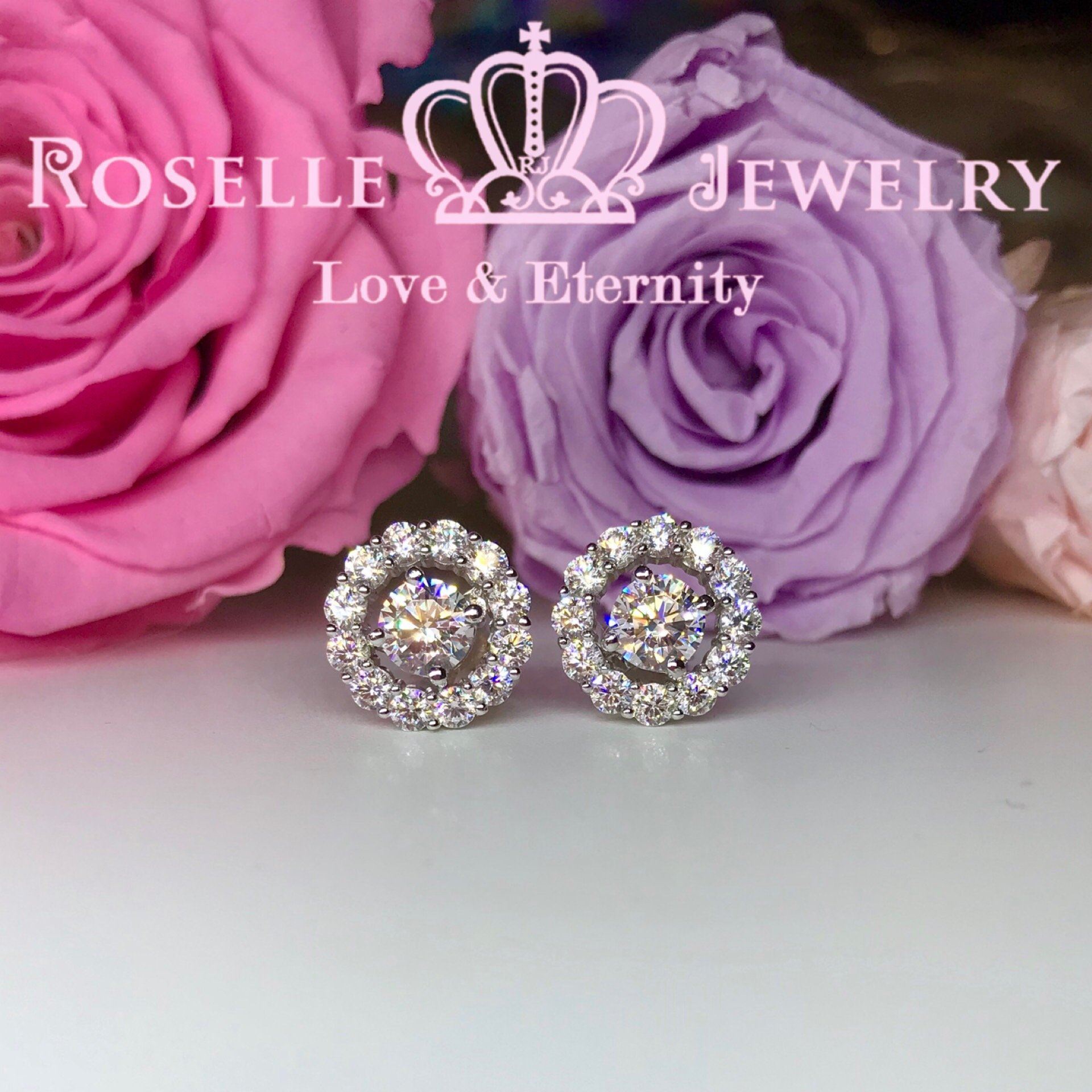 Detachable Halo Stud Earrings for Women - 14K Gold Plated Cubic Zirconia Earrings | Perfect for Weddings, Parties & Everyday Wear