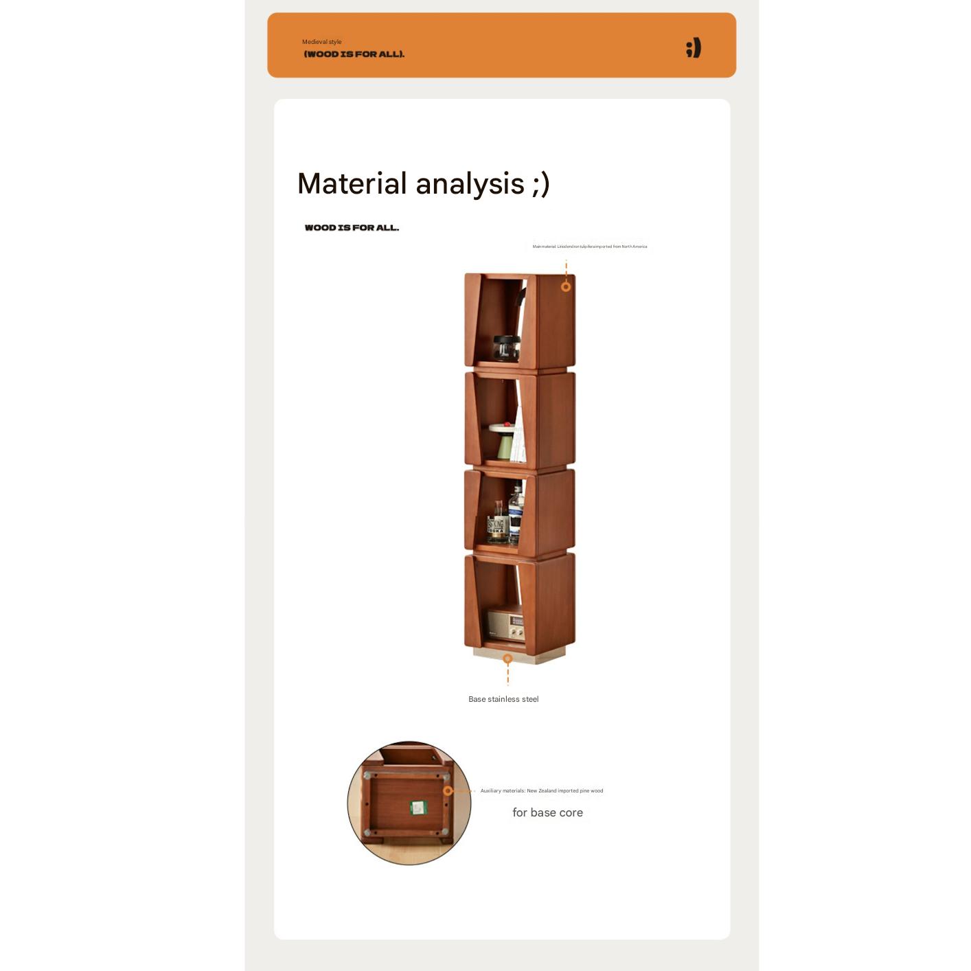 Modern Poplar Solid Wood Bauhaus Bookshelf - Minimalist Home Office & Living Room Storage Shelf for Books & Decor