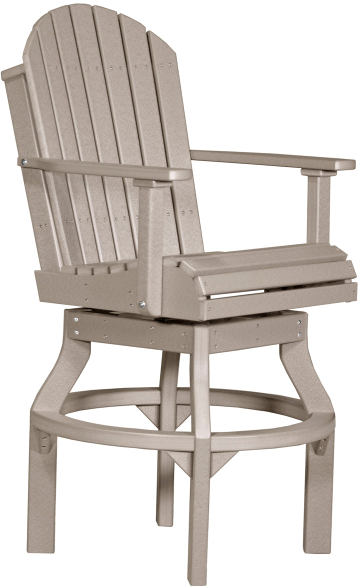 Premium Adirondack Swivel Bar Stool - Outdoor Patio & Deck Dining Chair - Heavy Duty Weather-Resistant Rotating Bar Height Stool for Backyard, Poolside & Garden Relaxation