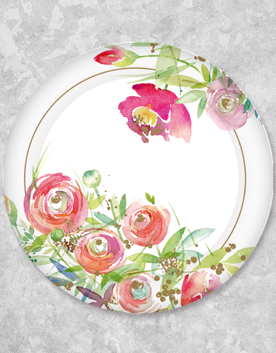 Elegant Floral Dessert Plates Set of 15 - Perfect for Afternoon Tea, Wedding Receptions & Party Decor