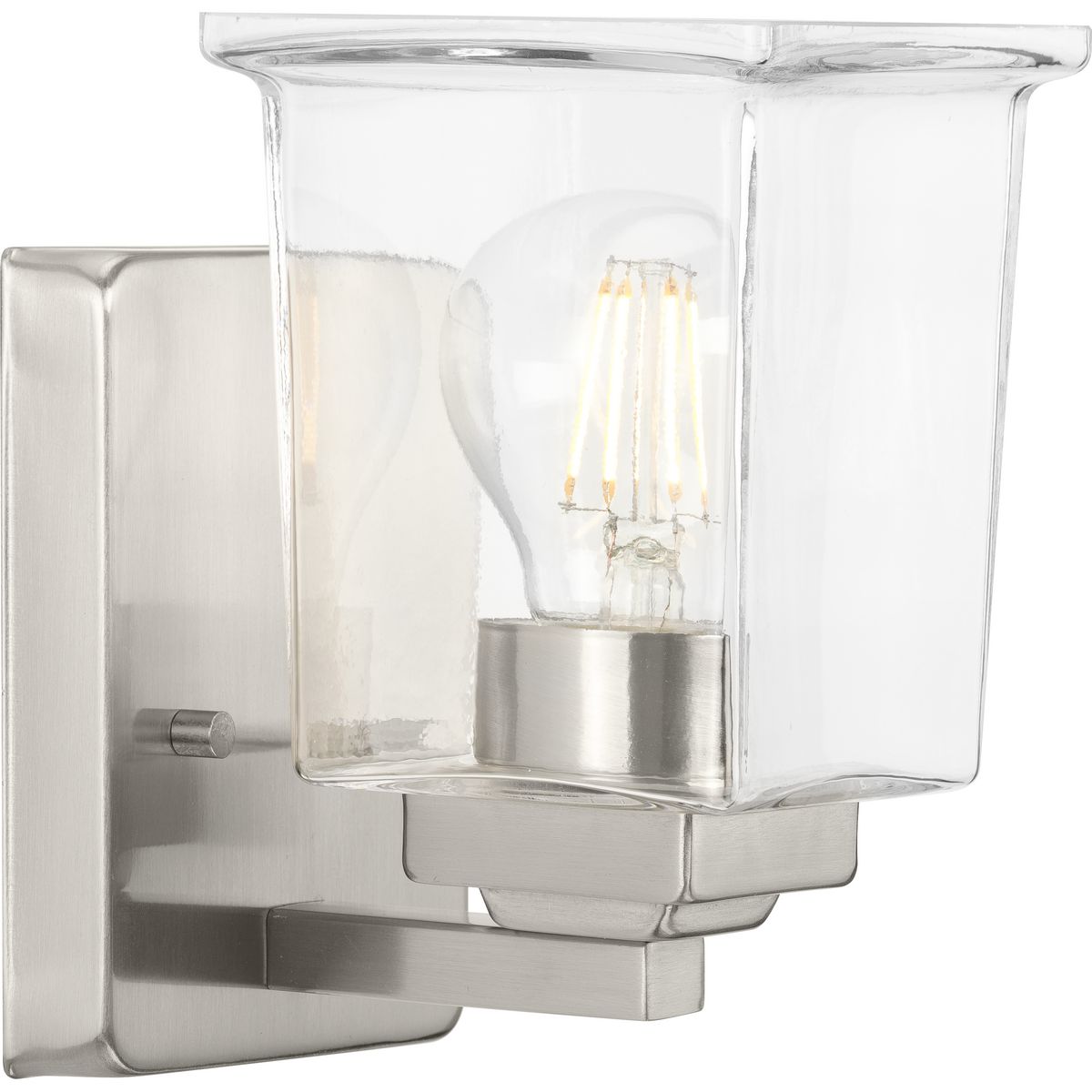 Gilmour Collection Single Light Clear Glass Bathroom Vanity Light - Perfect for Modern Bathroom Decor & Makeup Vanity Lighting