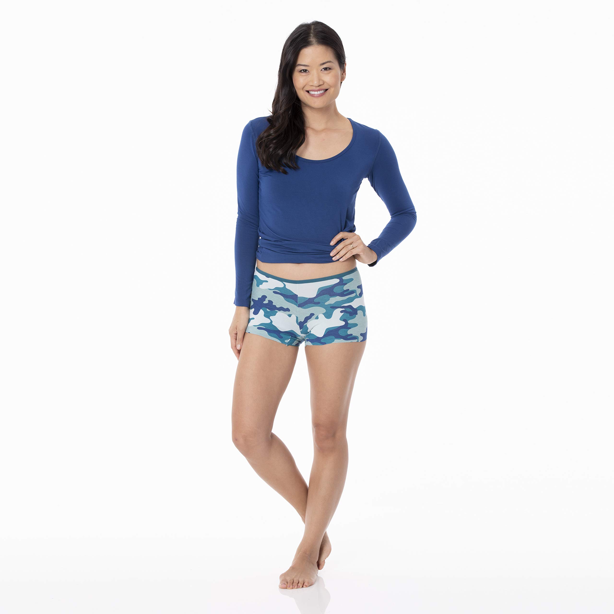 KICKEE Women's Printed Boy Short Underwear - Soft Cotton Panties for Lounge, Sleep & Yoga | Comfortable Everyday Wear