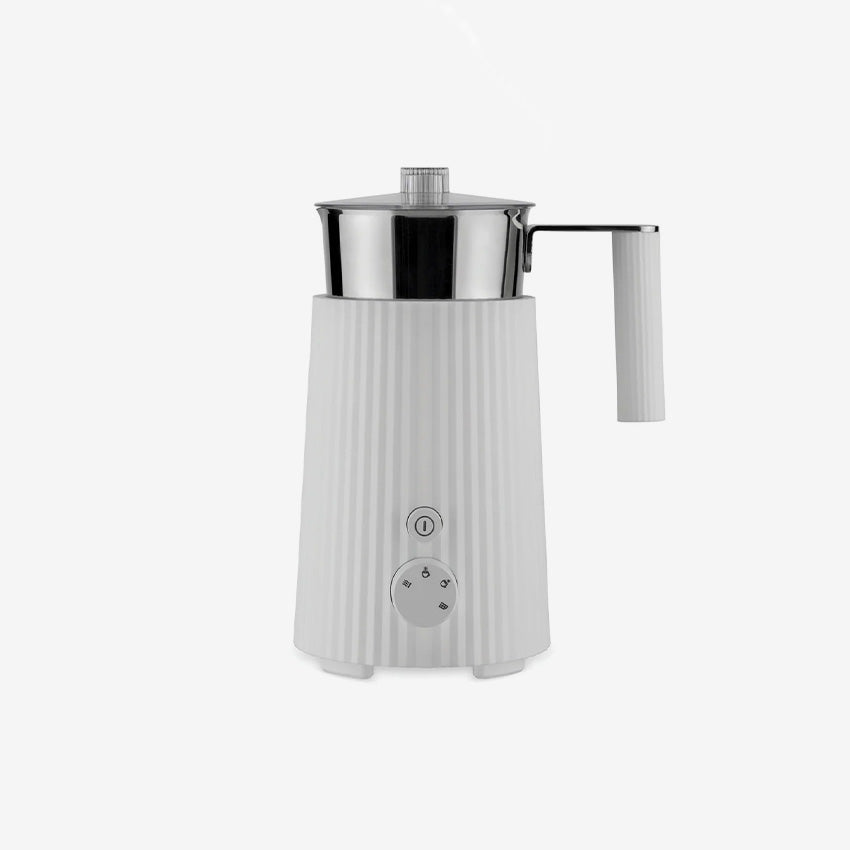 Alessi Plissé Multi-Function Milk Frother - Stainless Steel Handheld Electric Frother for Coffee, Latte, Cappuccino & Hot Chocolate - Perfect for Home, Office & Cafe Use