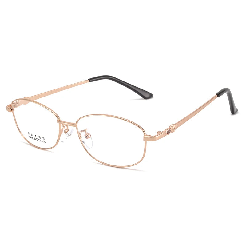 Bclear Women's Full Rim Oval Alloy Eyeglasses - Lightweight Metal Frame Glasses for Women, Trendy Oval Shape, My2013 Collection - Perfect for Office, Reading & Everyday Fashion
