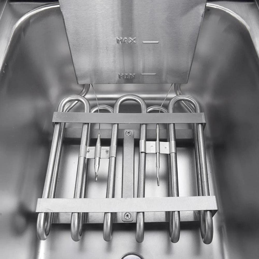 Commercial Grade 20L Dual Tank Stainless Steel Electric Deep Fryer with Drain Timer & Baskets - Perfect for Restaurants, Food Trucks and Large Family Gatherings