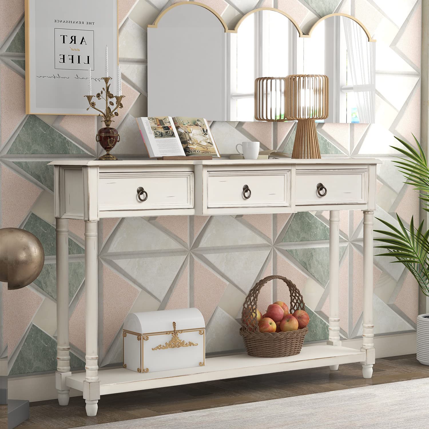 Merax Wooden Console Table - Entryway Sofa Table with Storage Shelf, Modern Sideboard for Living Room, Hallway & Bedroom - Perfect for Home Decor & Organization