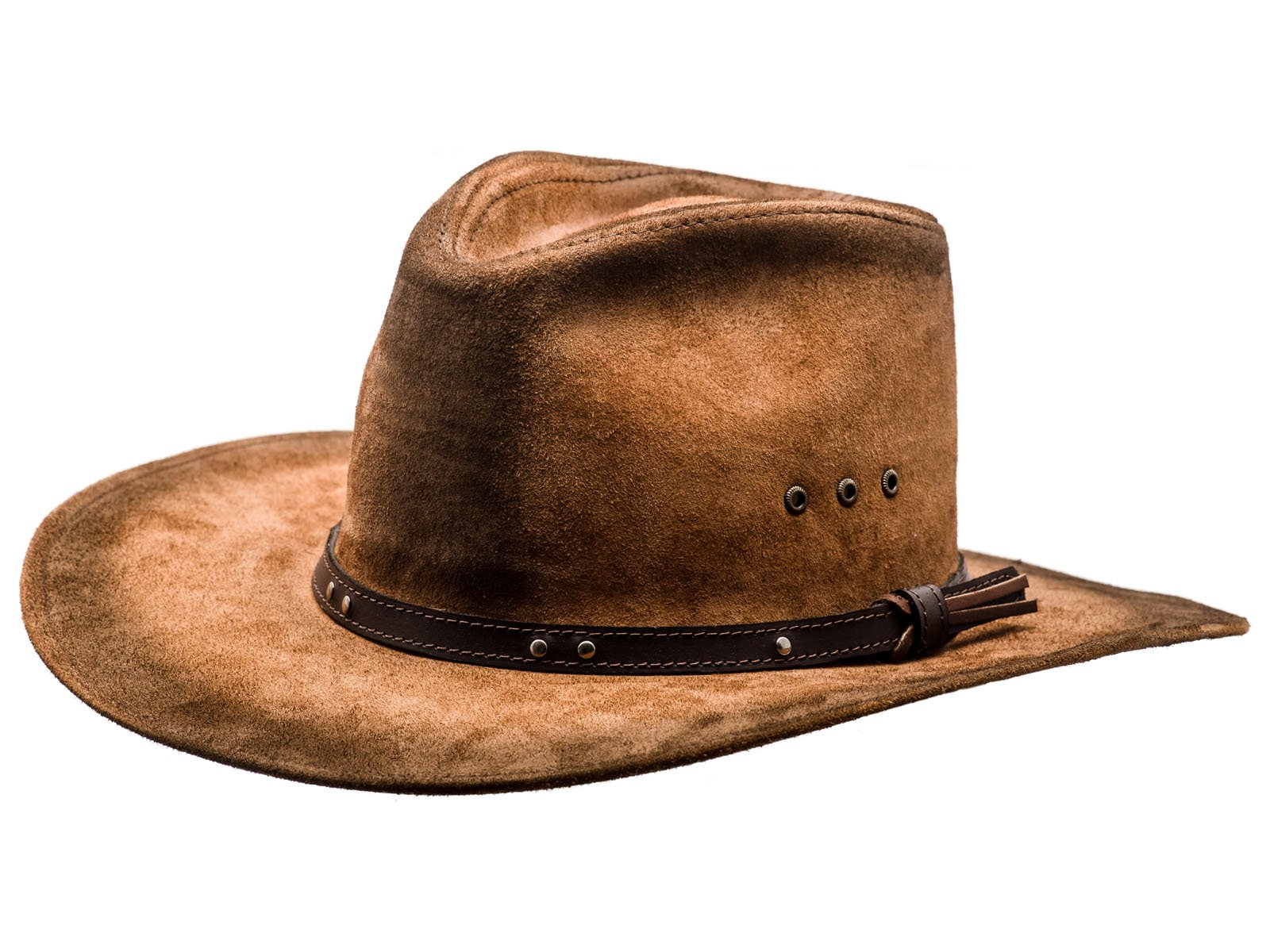 Sterkowski Genuine Cattle Leather Classic Western Cowboy Hat for Men - Durable Outback Style for Rodeo, Ranch Work & Outdoor Adventures