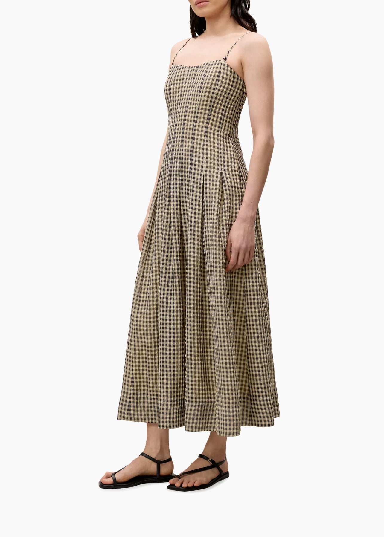 Aster Gingham Dress for Women - Floral Print Summer Sundress with Pockets | Perfect for Beach Vacation, Picnic & Casual Outings