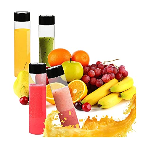Vipolish 2-Pack 12oz (350ml) Clear Plastic Juice Bottles with Black Lids - Empty Smoothie Bottles for Juice, Milk & Homemade Drinks - Perfect for Meal Prep, Healthy Beverages & On-the-Go Hydration