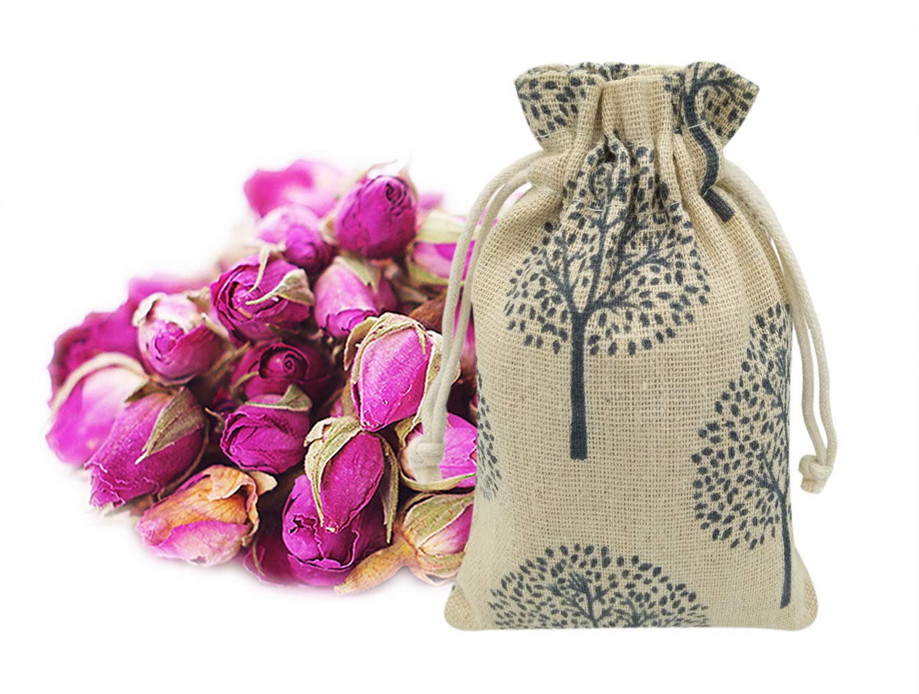 20 Pcs Natural Burlap Drawstring Bags 3.9
