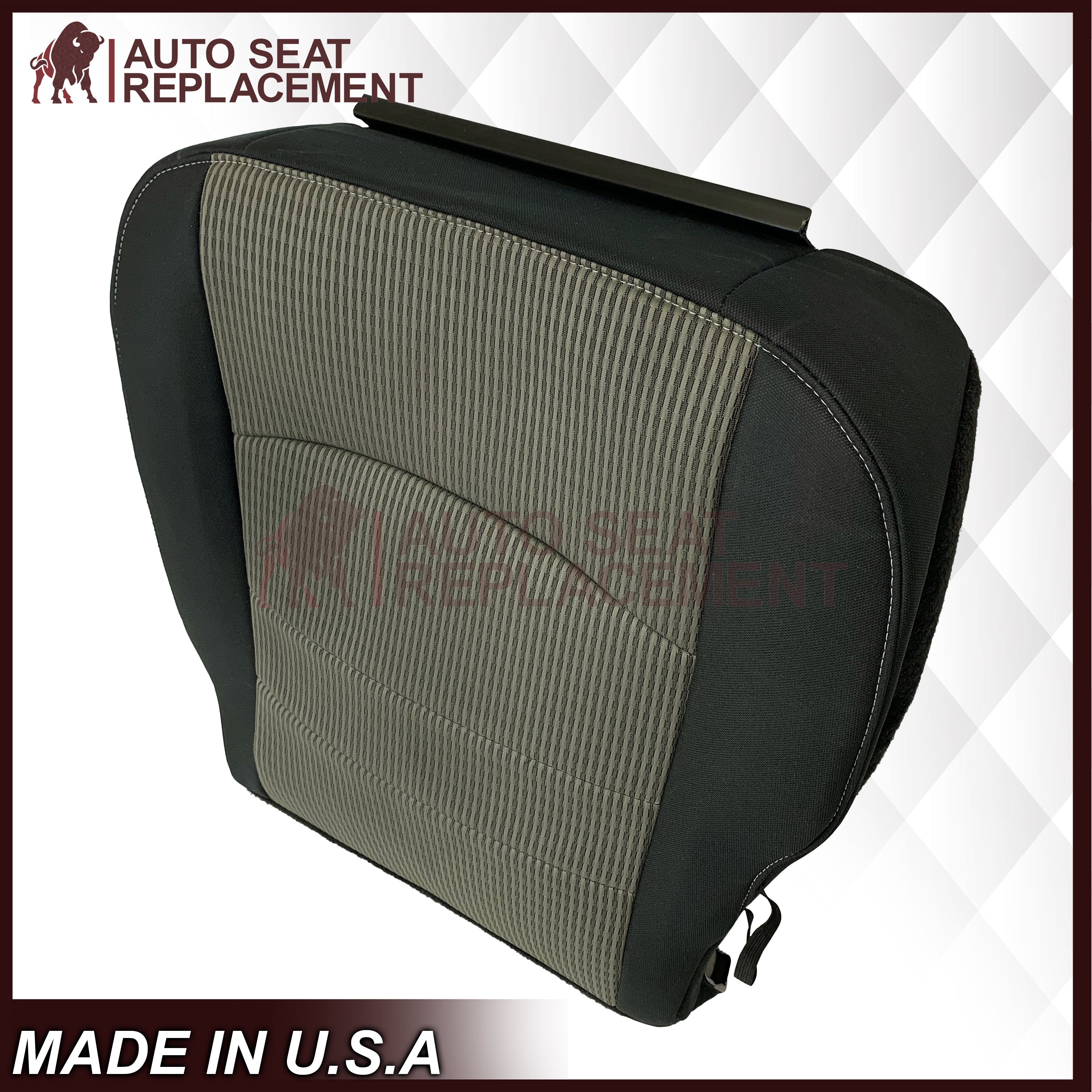 2009-2012 Dodge Ram SLT Front Bottom Seat Covers - Dark Gray Cloth Replacement for Comfort & Protection | Perfect for Daily Driving, Road Trips & Truck Maintenance
