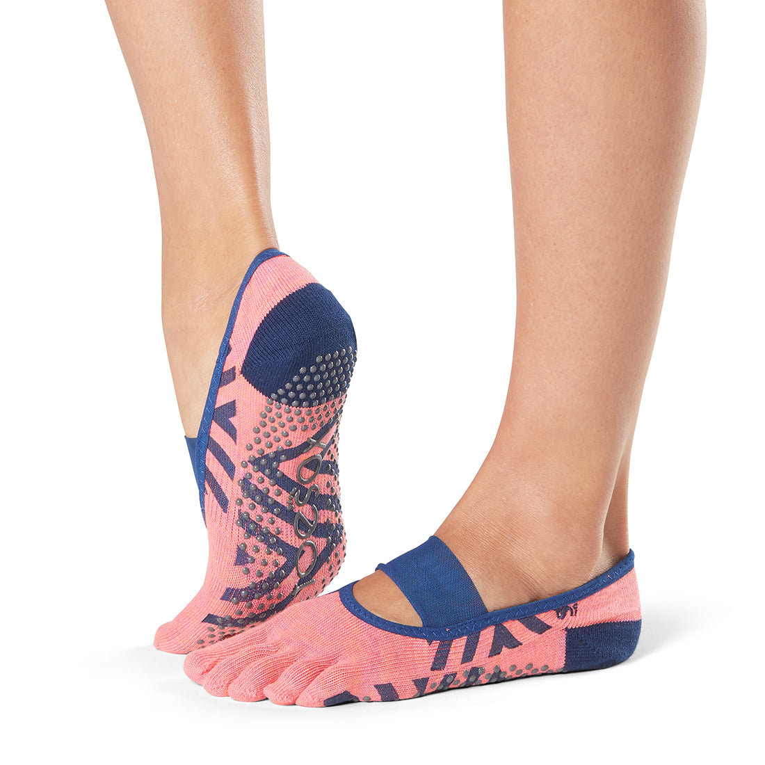 ToeSox Mia Grip Yoga Socks - Non-Slip Grip Socks for Pilates, Barre & Dance - Improve Balance & Stability During Workouts