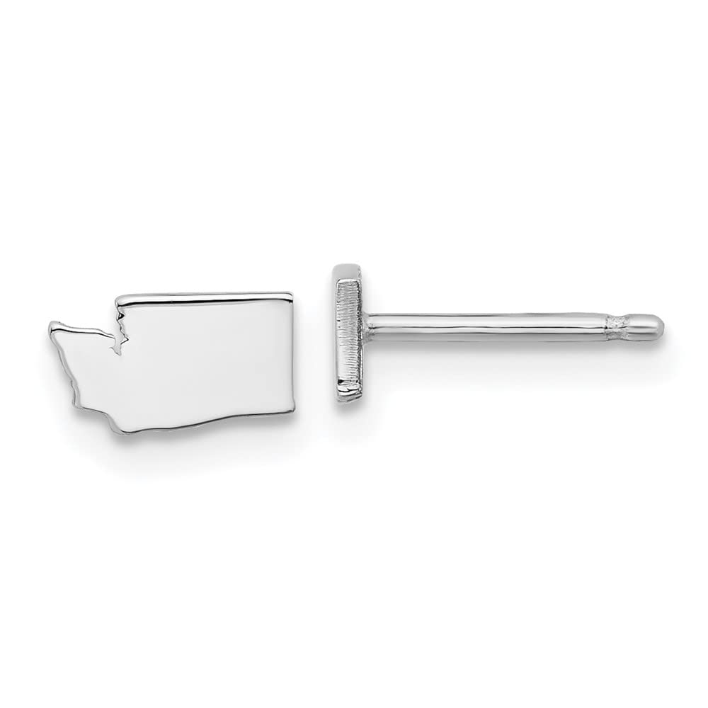 925 Sterling Silver Washington State Earrings - Dainty WA Map Stud Earrings for Women - Perfect for Travel Lovers & State Pride Gifts