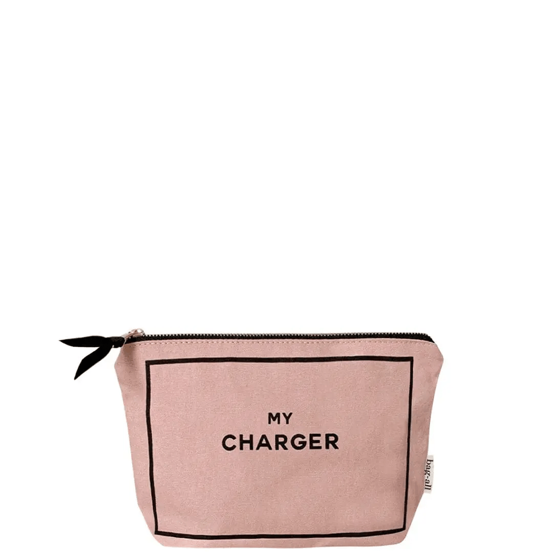 Pink/Blush Charger Pouch - Portable Cable Organizer for iPhone, Android & USB Devices - Perfect for Travel, Office & Home Use