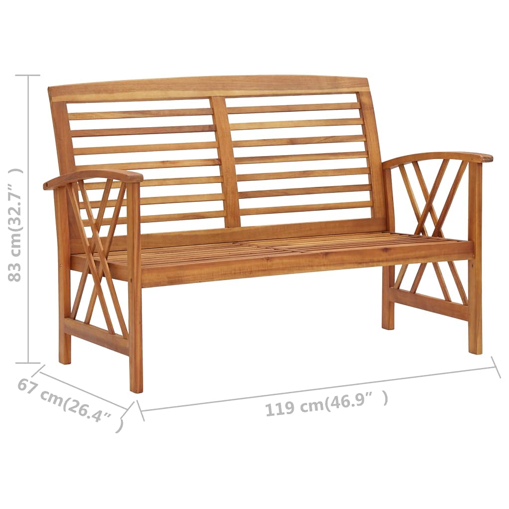 2-Piece Acacia Wood Garden Lounge Set - Durable Outdoor Patio Furniture for Backyard, Deck & Poolside Relaxation