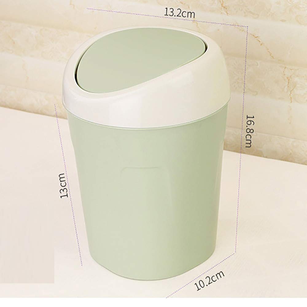 Mini Creative Covered Trash Can for Kitchen & Living Room - Pink | Small Desktop Garbage Bin for Office, Bathroom, Bedroom | Yu2d Trumpet Design Wastebasket