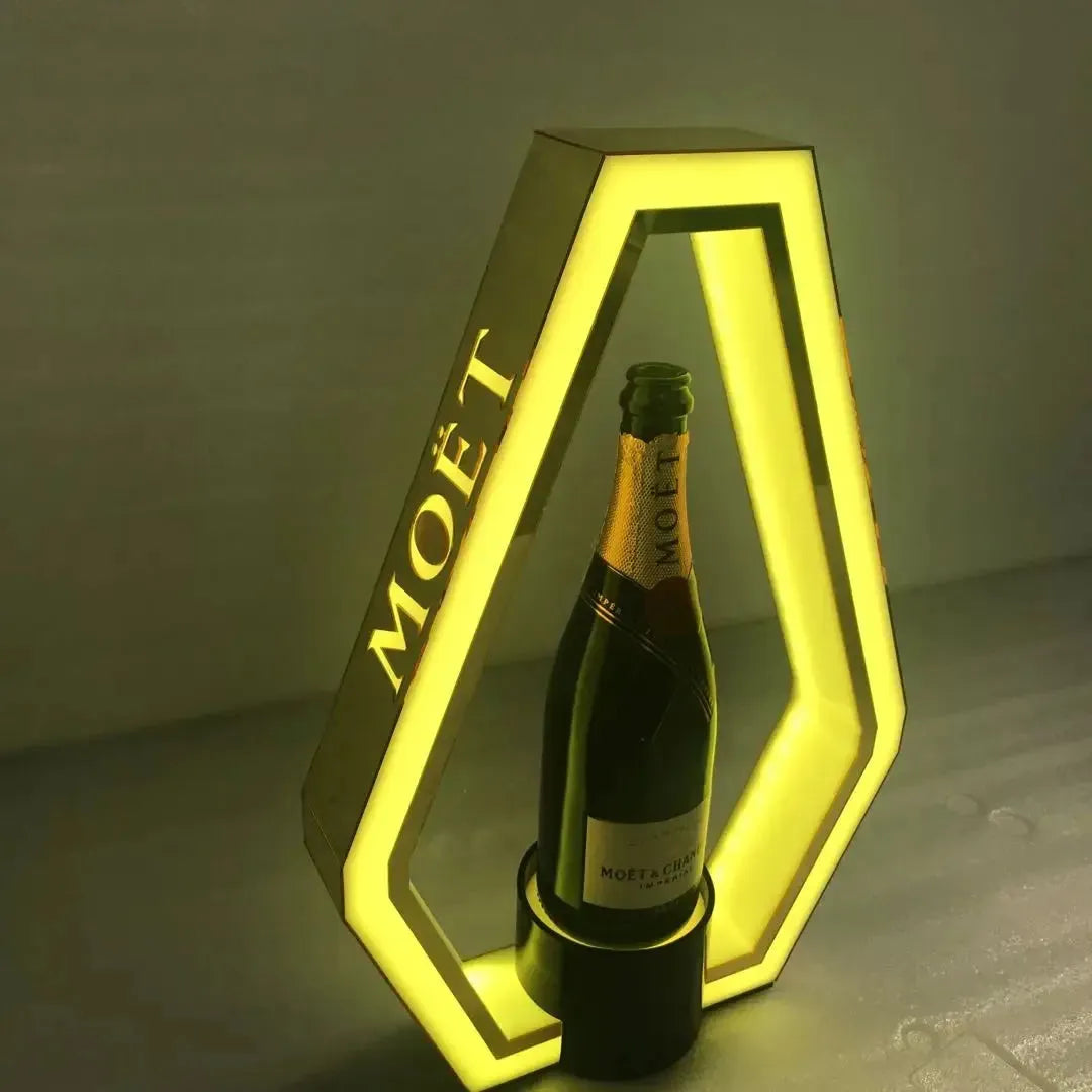 Rechargeable LED Champagne Bottle Display Case - 3 Bottle Capacity for Armand de Brignac & Ace of Spade - Perfect for Nightclubs, VIP Events & Luxury Gift Presentations