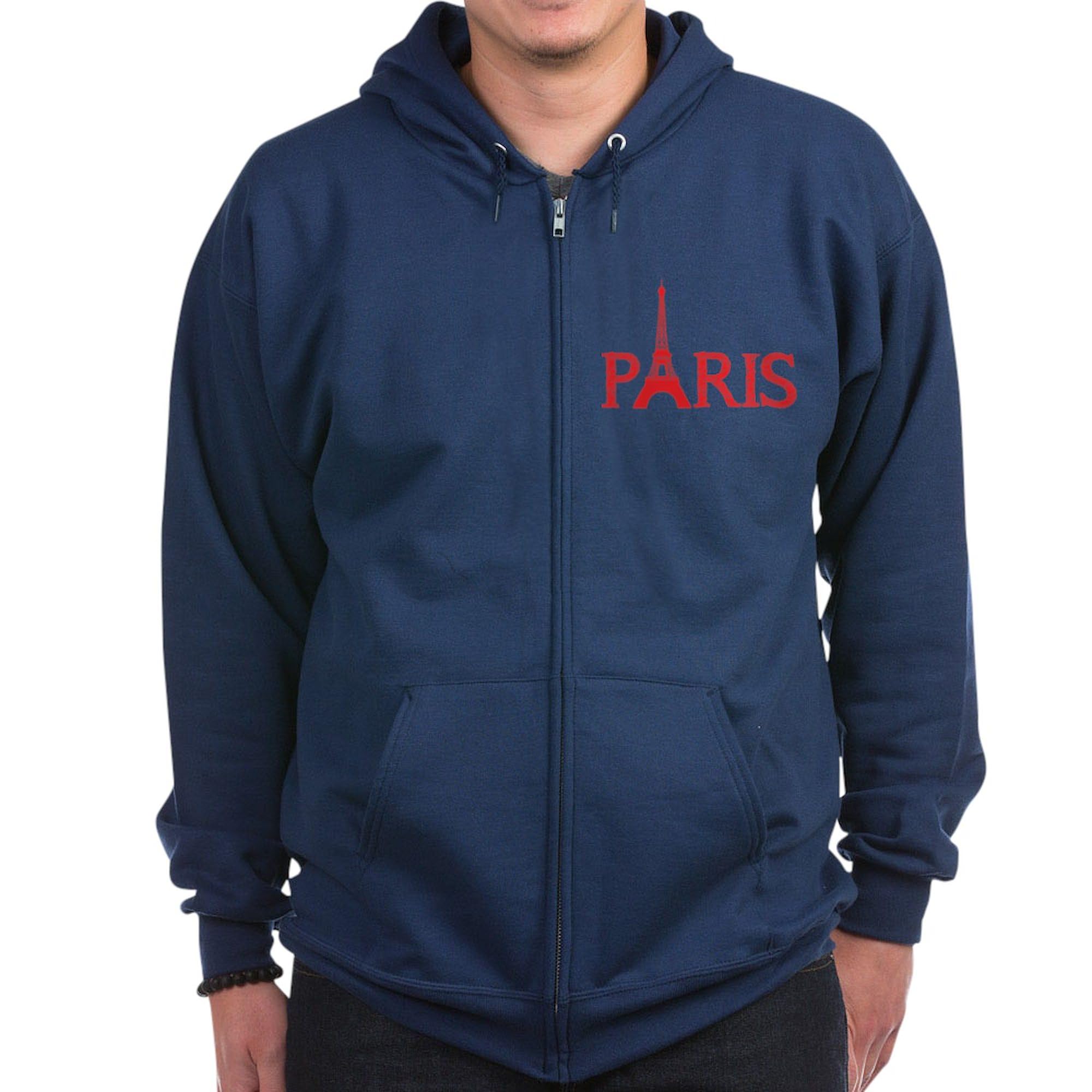 Paris Zip Hoodie for Men - Dark Zip-Up Hooded Sweatshirt | CafePress | Casual Wear, Street Style & Travel Outfit