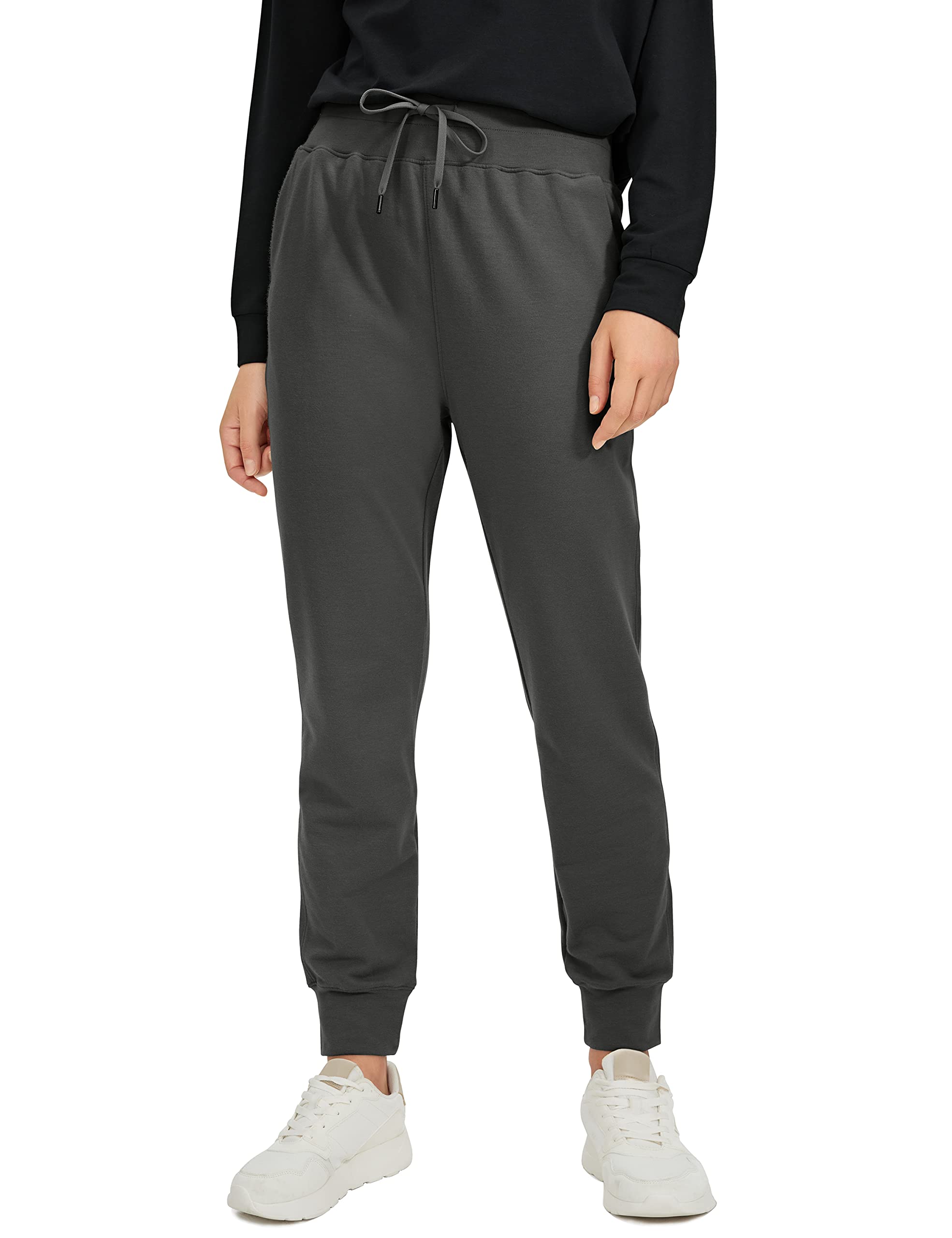 CRZ YOGA Women's High Waist Sweatpants - Lightweight Cotton Joggers with Pockets, Super Soft Workout & Lounge Pants for Yoga, Running, Gym and Casual Wear