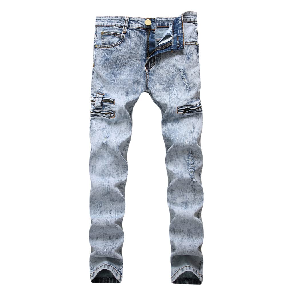 Men's Skinny & Straight Fit Stretch Denim Jeans - Casual Slim Fit Biker Pants for Men | Perfect for Everyday Wear, Work & Night Out