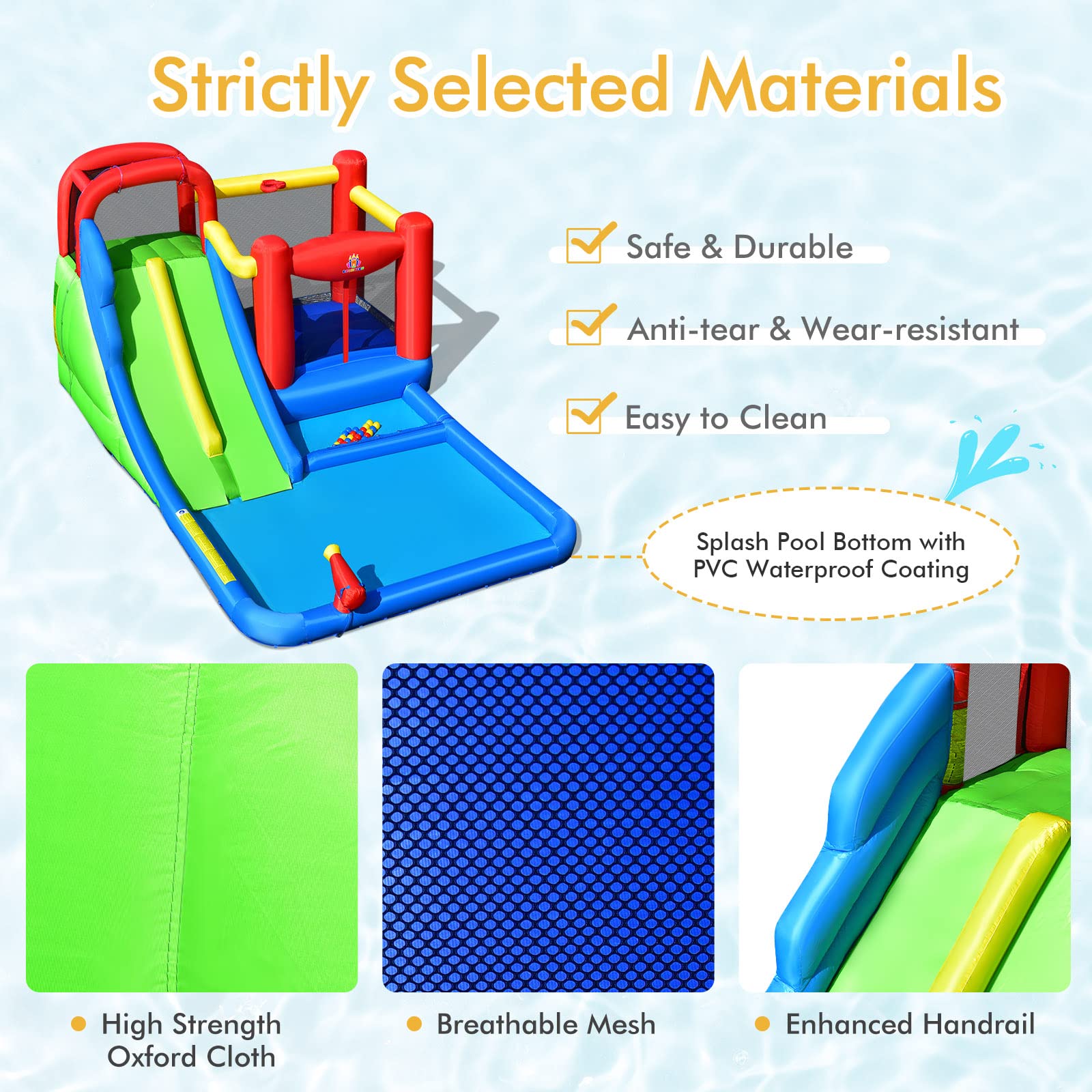 **BOUNTECH Inflatable Water Slide for Kids & Adults - Mega Water Bounce House with 2 Slides, Ball Pit, Splash Pool - Wet & Dry Outdoor Play - Perfect for Backyard Parties, Summer Fun, and Birthday Gifts**    *(Ideal for backyard gatherings, summer celebrations, kids' birthday parties, and family outdoor entertainment!)*