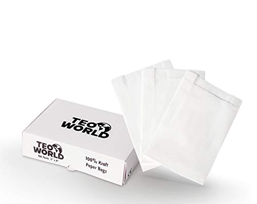 100 White Kraft Paper Bags 5x8x2 Inch - Gift Packaging for Candy, Jewelry & Party Favors