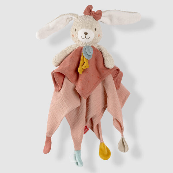 FehnNATUR Soft Plush Sensory Hare Comforter - Soothing Baby Blanket for Calming & Sleep - Perfect for Newborns, Toddlers & Sensory Play