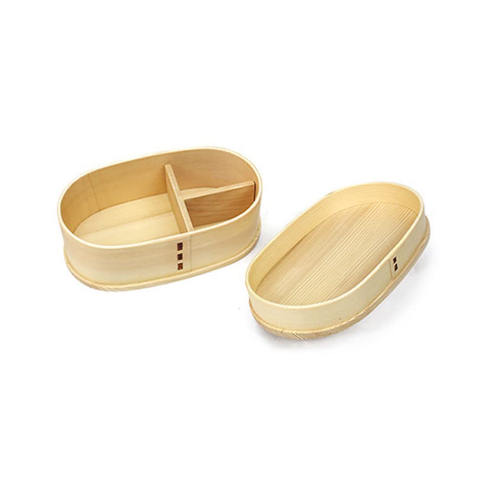 Japanese Style Traditional Natural Wooden Bento Box - Eco-Friendly Lunch Box for Food, Fruit, Sandwiches & Sushi | Perfect for Travel, School, Camping & Office (A05)